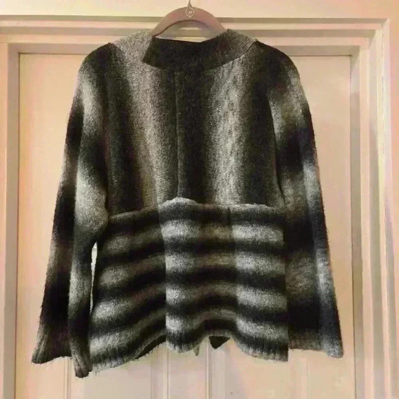 Studio Works Womens Cardigan Jacket Large Black Gray - Picture 2 of 9